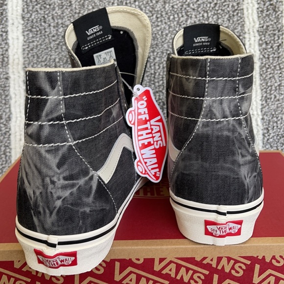 Vans Sk8-Hi Tapered Denim Destroy Black Marshmallow MENS - Picture 14 of 16